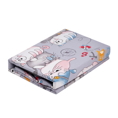 Постельное белье Ardesto Gloria сатин веселые котики, полоска полуторный евро 160х220 (ART1622FC) Винница - изображение 3