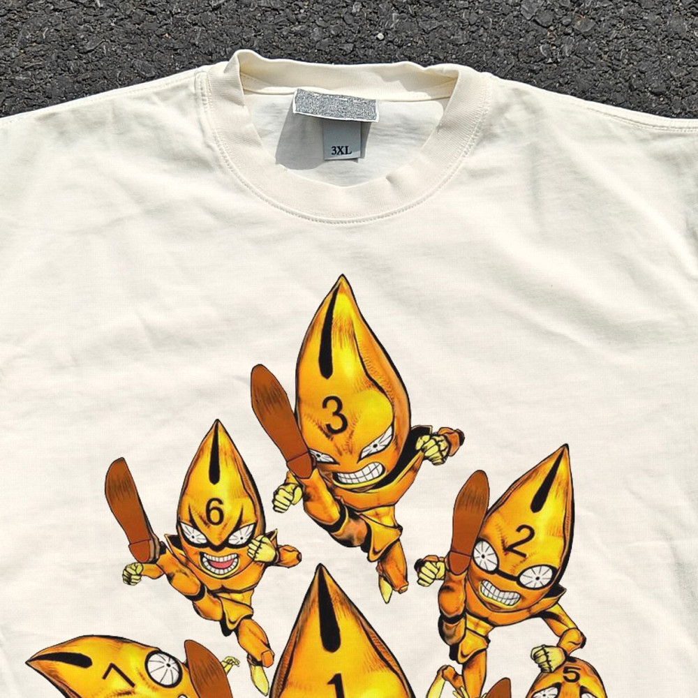 Футболка чоловіча з принтом аніме Аніме Джоджоголден Вінд Секс оверсайз (S/M/L) Черний Дніпро - фото 10