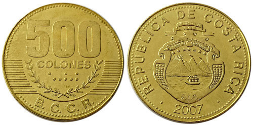 500 колон 2007 Коста Рика UNC Полтава - изображение 1