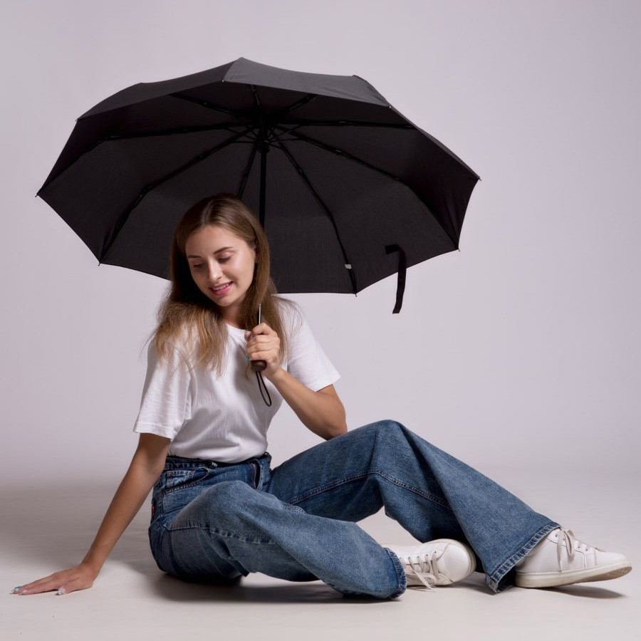 Зонтик премиум качества - Автоматический, мужской укреплённый зонт с деревянной ручкой GP-34 Киев - изображение 6