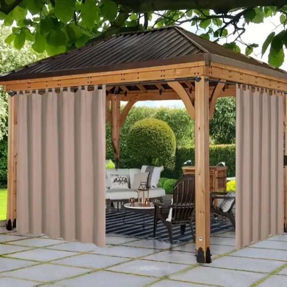 Штора вулична водонепроникна для альтанки (2.4 х 1.45 м) Бежевий Вінниця