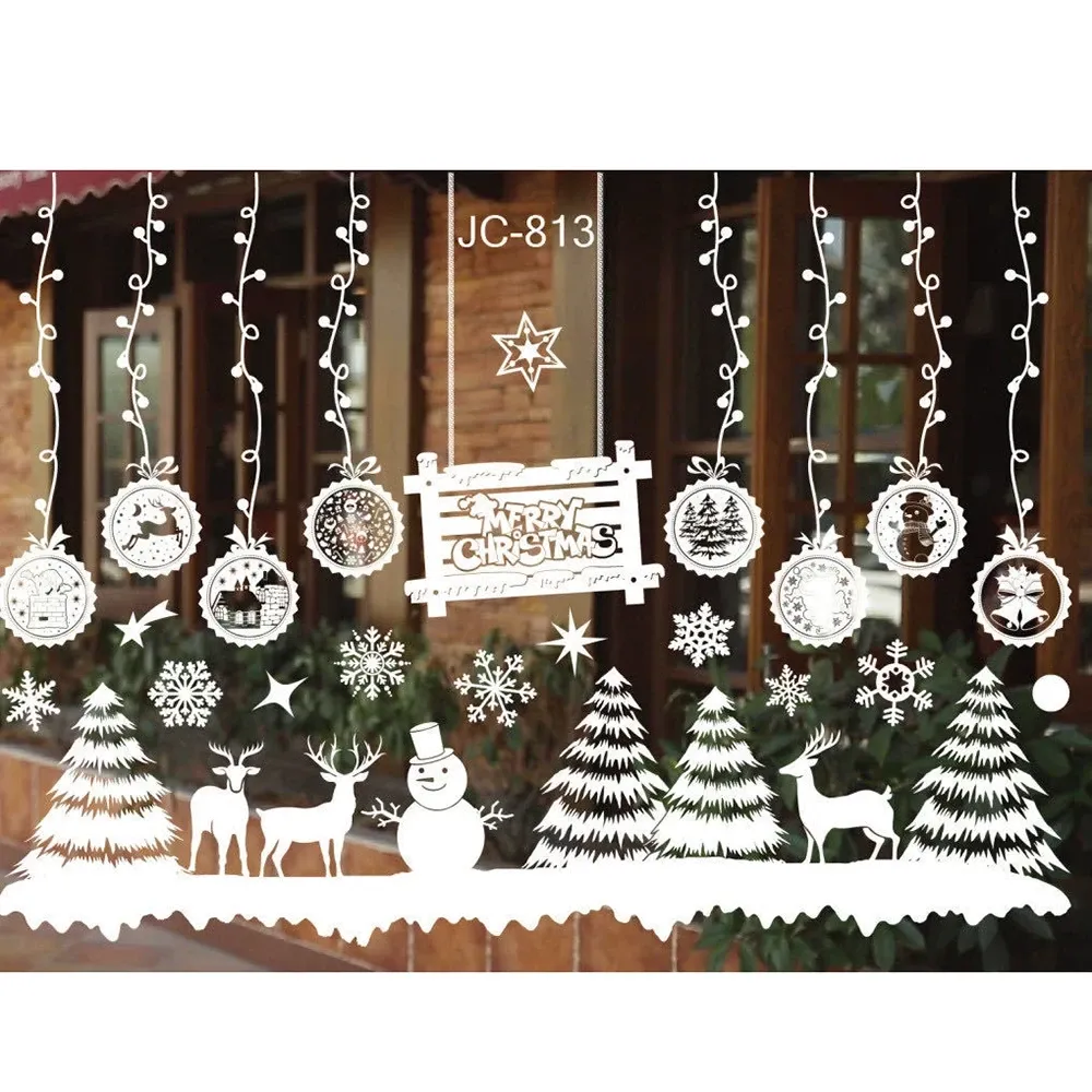 Наклейка новорічна на вікно Merry Christmas 50 на 70 см білий Київ - фото 3