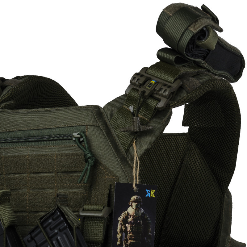 Плитоноска тактична Warmor Gen.3 Pro Max зі швидким скиданням з підсумками (Оливковий) Київ - фото 8