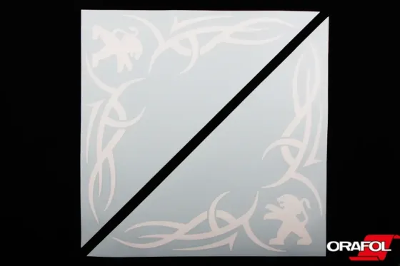 Наклейка на боковое стекло плоттер Peugeot белая 31*31см (2 шт.) Винница