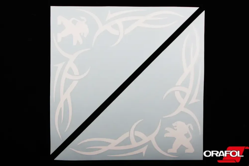 Наклейка на боковое стекло плоттер Peugeot белая 31*31см (2 шт.) Винница - изображение 1