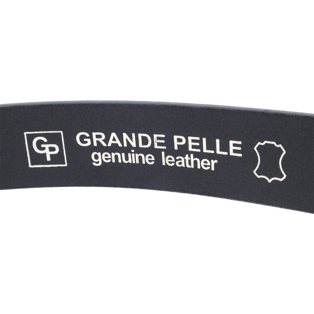 Стильный пояс под брюки для мужчин из натуральной кожи GRANDE PELLE 11690 Черный Киев - изображение 4