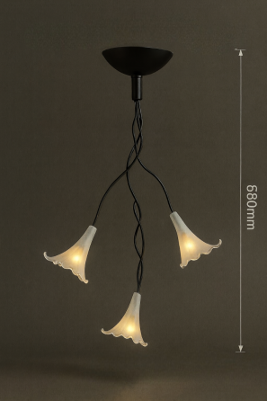 Потолочный светильник, дизайнерская люстра Paulmann со стеклянными сатиновыми плафонами в форме цветов 3×20W Киев