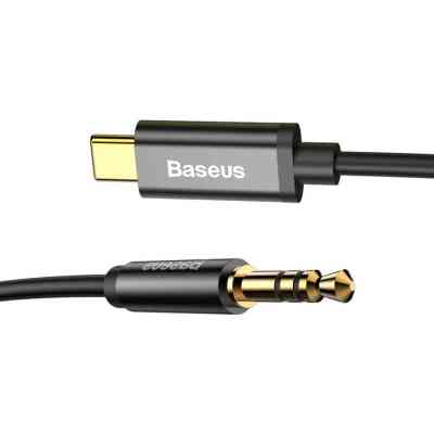 Кабель мультимедійний USB-C to 3.5mm M 1.2m black Baseus (CAM01-01) Вінниця