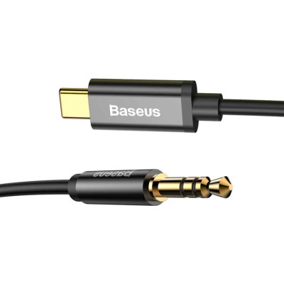 Кабель мультимедийный USB-C to 3.5mm M 1.2m black Baseus (CAM01-01) Винница - изображение 1
