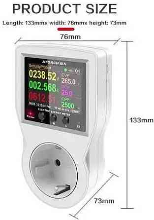 ATORCH S1TW WiFi Смарт розетка ваттметр с термостатом 16A 220V 3680W. Харьков