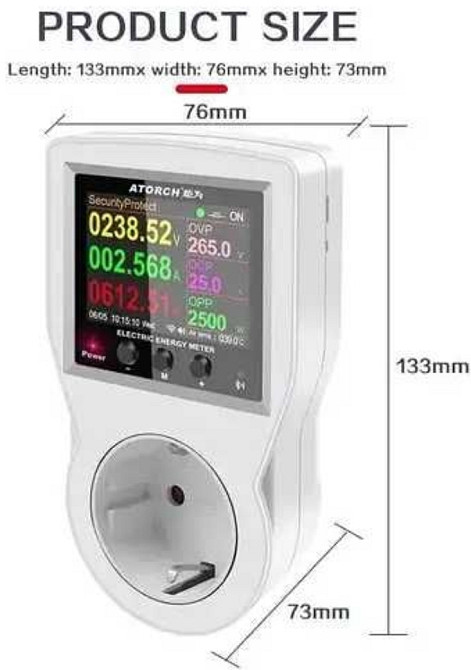 ATORCH S1TW WiFi Смарт розетка ваттметр с термостатом 16A 220V 3680W. Харьков - изображение 1