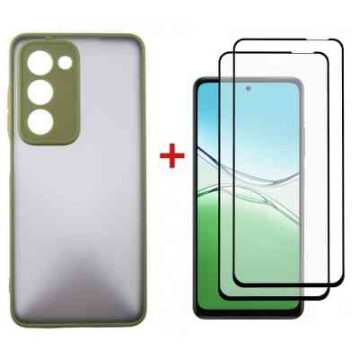 Чохол до мобільного телефона Dengos Oppo A5 4G Case Matte + 2 Glass (Olive Green) (DG-CTG2P-20) Вінниця