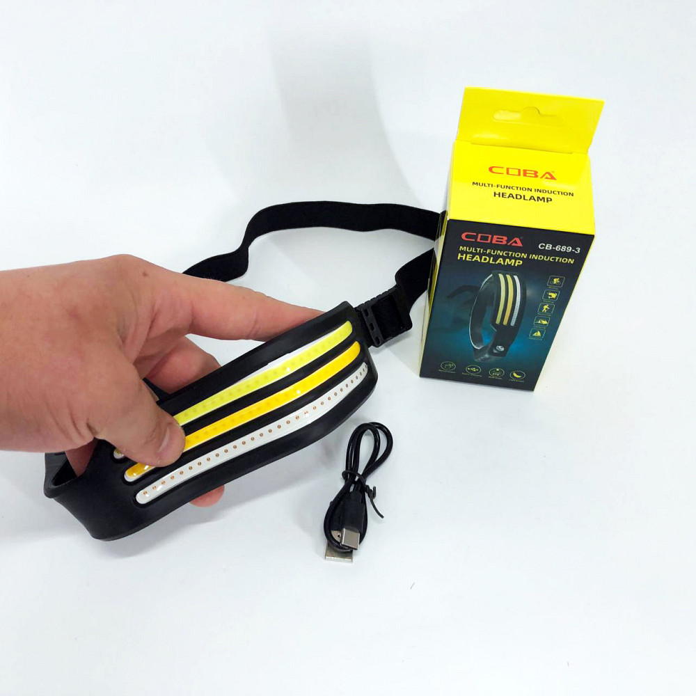 Фонарик диодный налобный BL-W689-LM+3COB, Налобный фонарь с креплением на голову, Наголовный фонарь AU-49 Киев - изображение 10