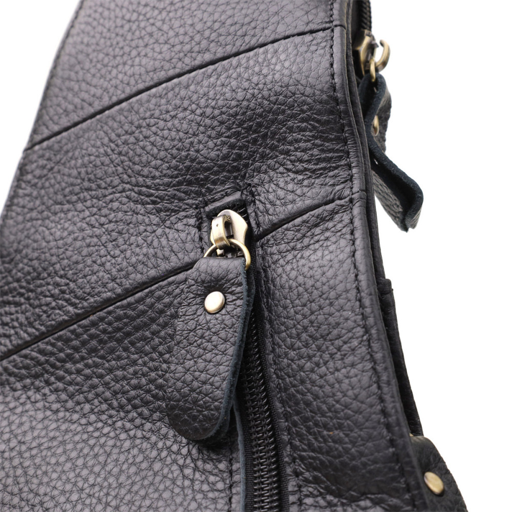 Чоловіча сумка з великою кількістю кишень із натуральної шкіри Чорний (Vintage) Київ - фото 9