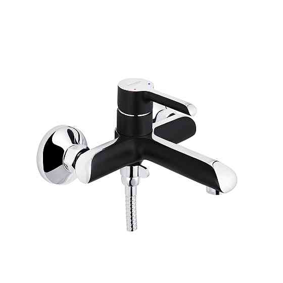 Змішувач для ванни з душовим гарнітуром Kroner KRP Essen - SCH060 хром/чорний Київ