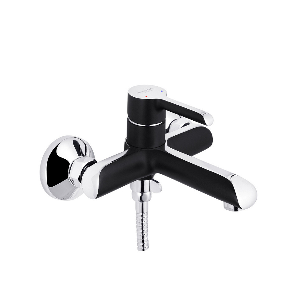 Змішувач для ванни з душовим гарнітуром Kroner KRP Essen - SCH060 хром/чорний Київ - фото 1