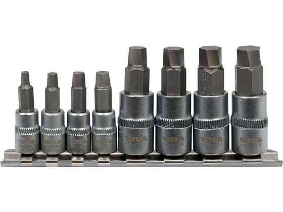 Набір естракорів гвинтів YATO торцеві з HEX спіральні квадрат 1/4" і 3/8", 8 шт Одеса