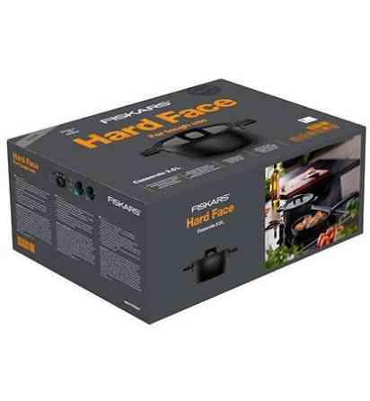 Кухонна Каструля з кришкою 3.5 літра Fiskars "Hard Face" (1052227) Алюміній Нововолинськ