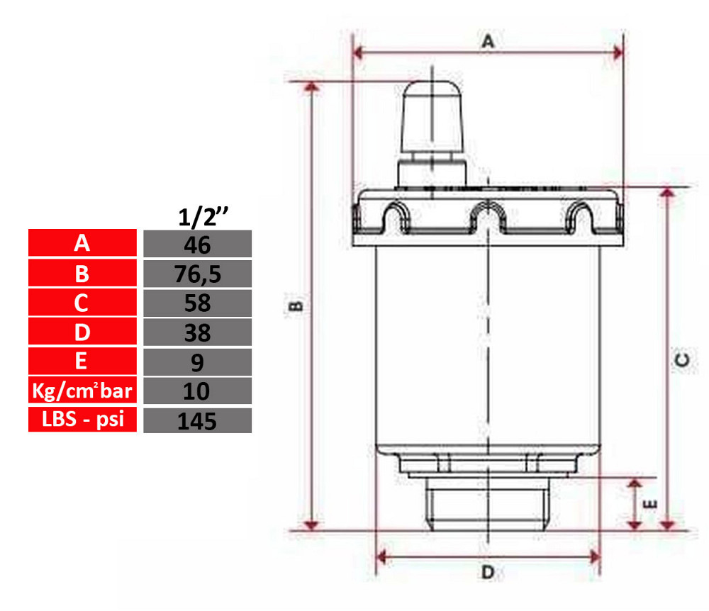 Повітровідвідник автоматичний плавальний ITAP 1/2| CHROM 362 Київ - фото 3