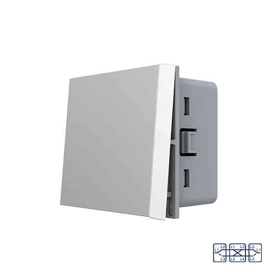 Перехресний (хрестовий) вимикач LIVOLO, сірий, модуль без рамки (VL-FCMM10A-2IP) Коломыя