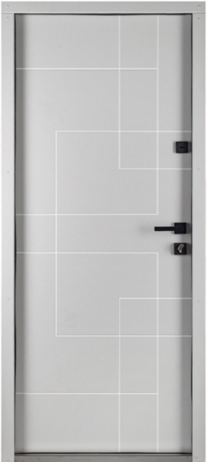 Дверь входная Артиз ПРЕСТИЖ Эскада 26 RAL 1450 с черным молдингом / Белое дерево 860х2050 мм Киев - изображение 2