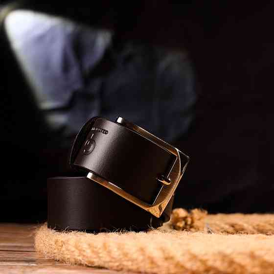 Стильний брючний чоловічий ремінь із натуральної шкіри Grande Pelle 21449 Коричневий Київ