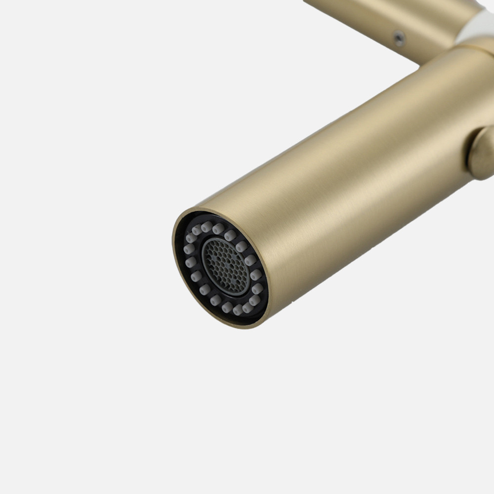 Змішувач для кухні з гнучким виливом GAPPO G4098-23 золото сатин/білий Київ - фото 9