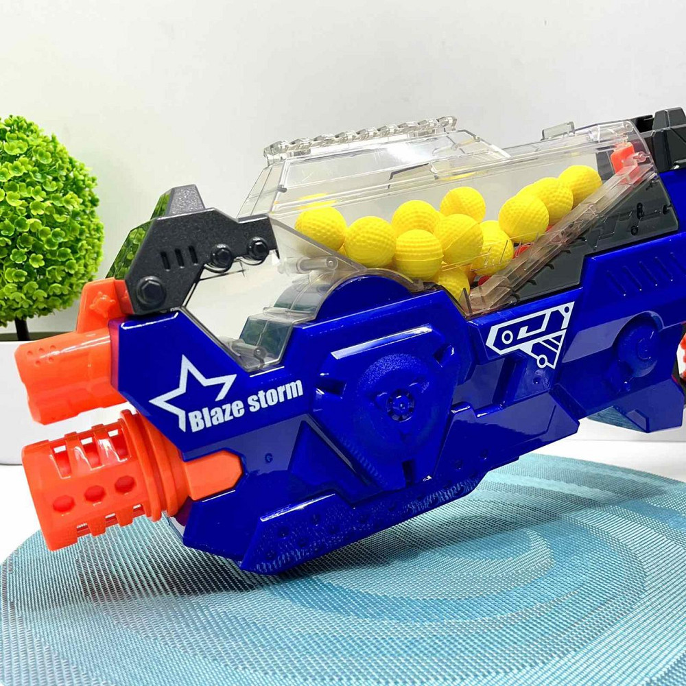 Автомат іграшковий на батарейці Ігровий Бластер стріляє м'якими кульками 56см Синій (ZC7109) Чернигов - изображение 4