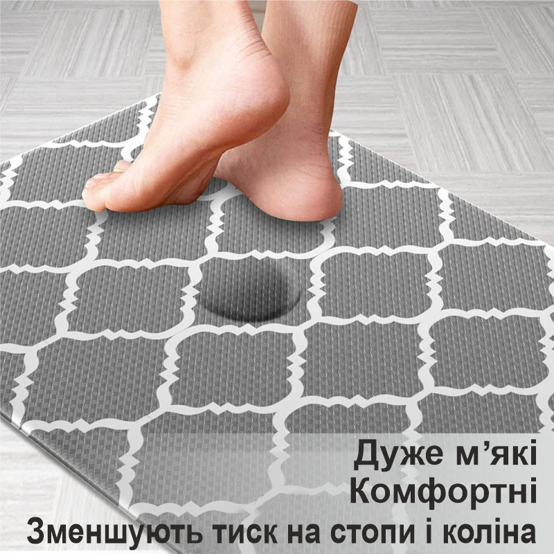 Коврики кухонные Lovely Svi с эффектом памяти нескользящие - водонепроницаемые и эргономичные 44x119x1см Серы Киев - изображение 6