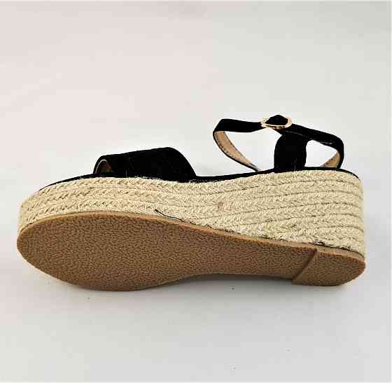 Жіночі Сандалі Босоніжки на Танкетці Платформа Чорні Літні (розміри: 37,38,39,40) — 32 Дніпро