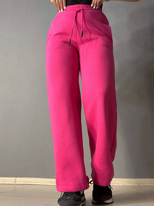 Штани жіночі OLIVIA 2236 спортивні кюлоти укорочені на флісі малинові, малиновий, ML Київ - фото 9