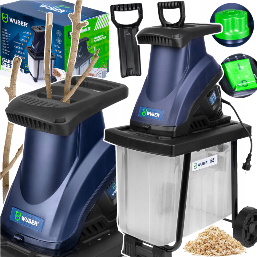 Измельчитель веток электрический Wuber 3000Вт 55л (Польша) Киев - изображение 1