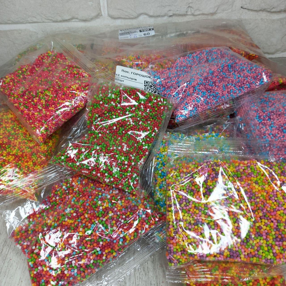 Посипка кондитерська цукрова різнобарвна «Кульки» Наволода мікс, 100 г для декору випічки Харків - фото 5