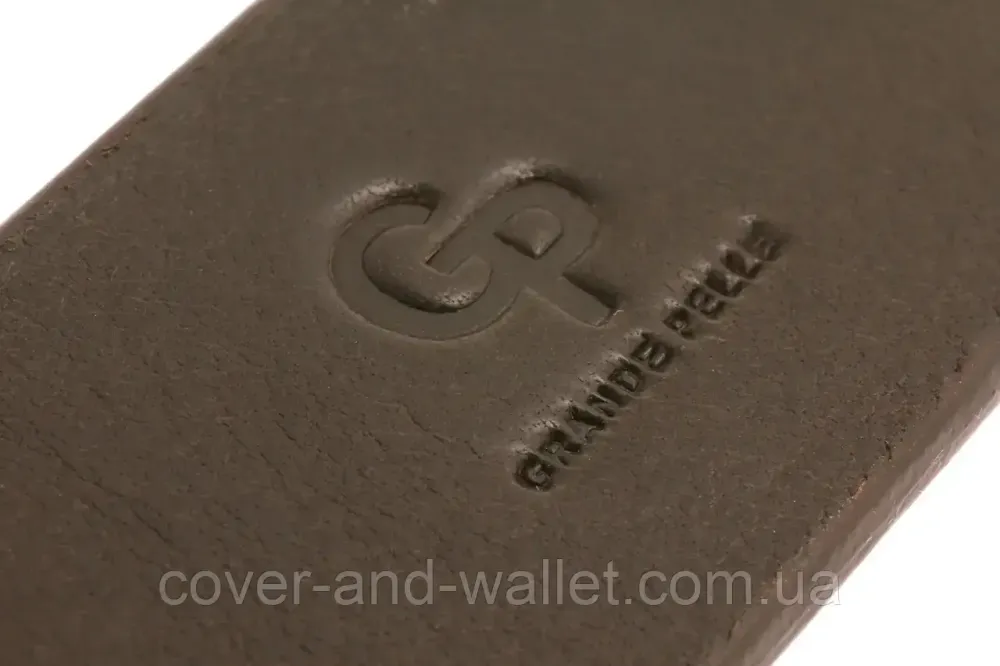 Длинный широкий мужской ремень коричневого цвета из итальянской кожи (батал до 140 см) Grande Pelle Киев - изображение 7