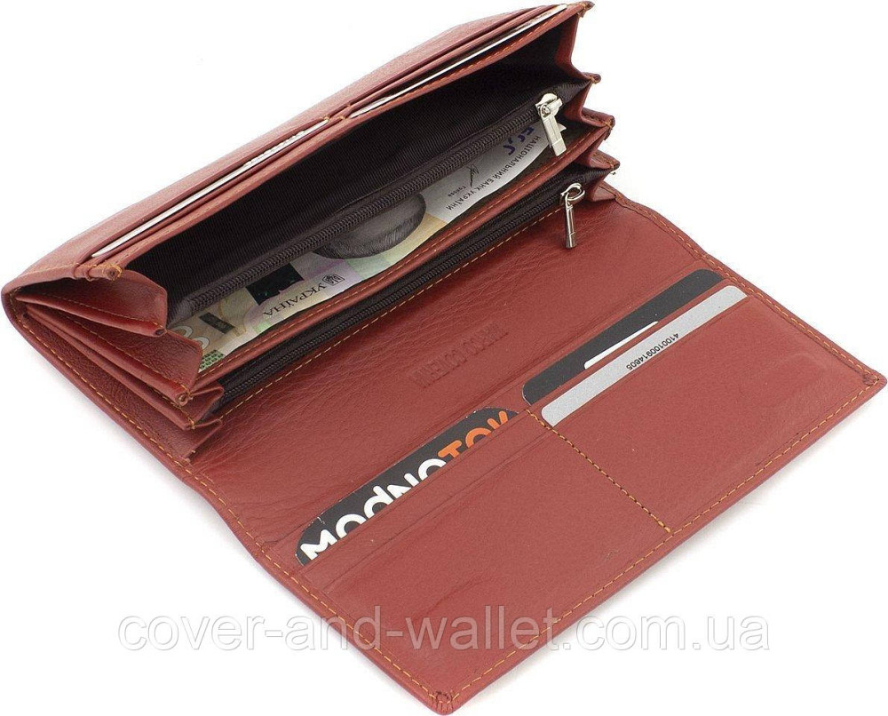 Классический женский кошелёк на магнитной застежке зеленого цвета Marco Coverna Коричневый Киев - изображение 5