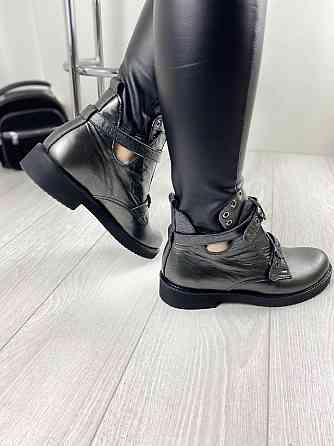 Черевики жіночі VIKTTORIO графіт натуральна шкіра весна-осінь 37р.38р.39р. (3243) Коломыя