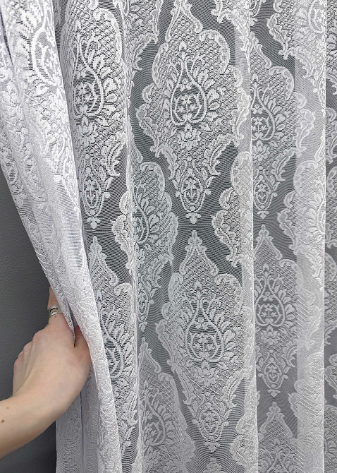 Тюль жакардова колір білий 1226т Київ - фото 3