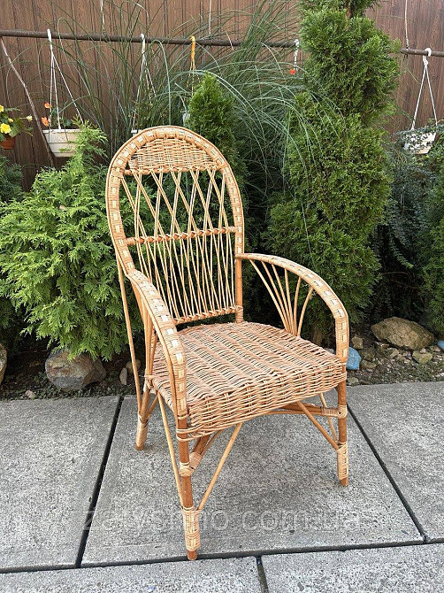 Стульчик плетеный из лозы с высокой спинкой Киев - изображение 4