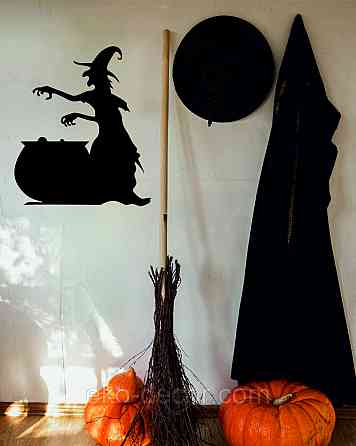 Декоративное настенное 3D Панно «Ведьма», Декор на стену с объемом 110*87 см, Черный Киев