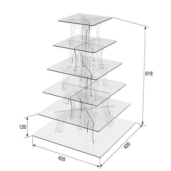 Подставка EKOSTAR под торты и для кенди бара на 6 ярусов Киев