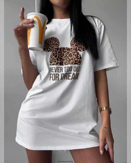 Футболка женская с принтом  42 Белая 2664081876 Днепр - изображение 1