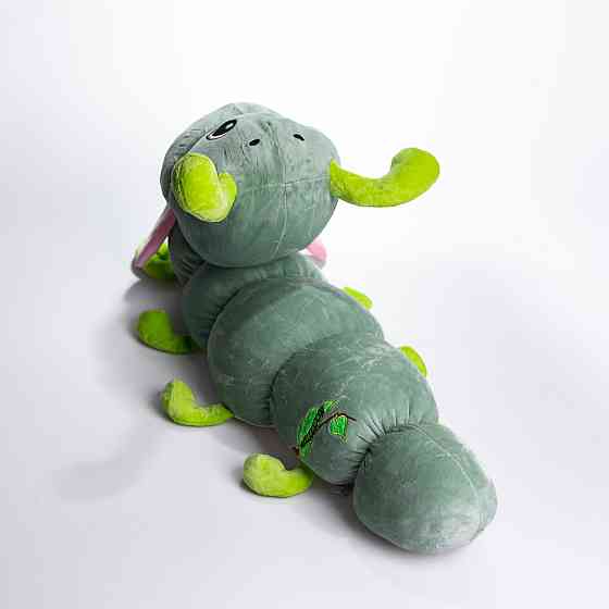 М'яка іграшка-подушка з пледом Гусениця 110×170 (см) плюшевий дитячий плед 3в1 Зелений 7127-GR Коломыя