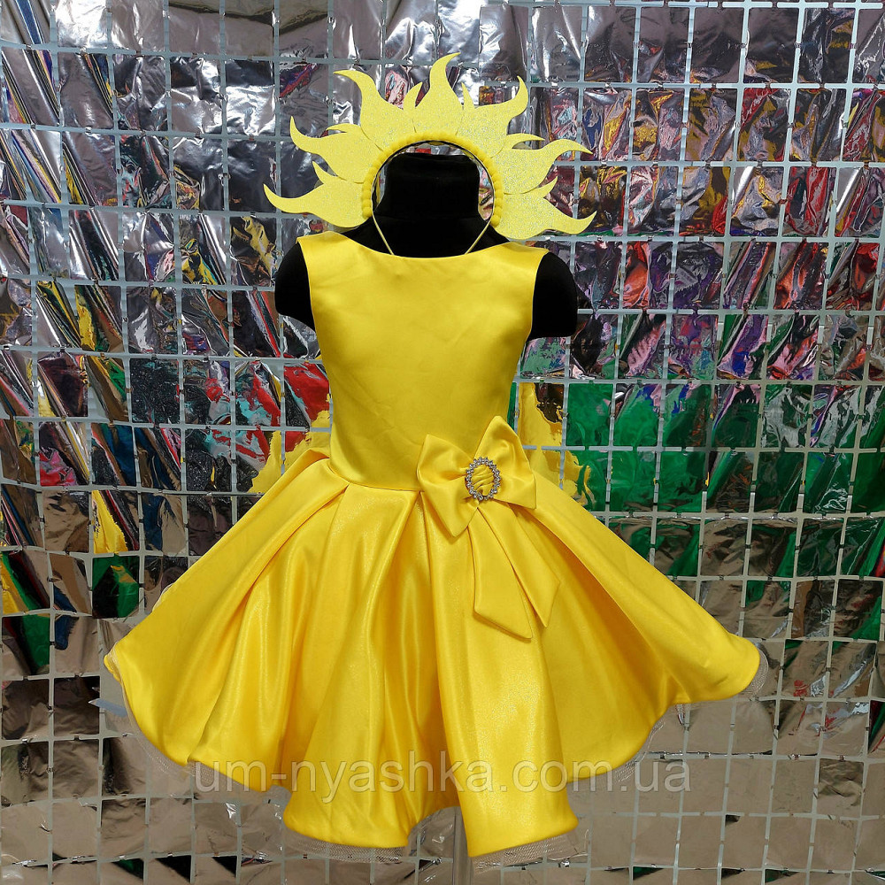 Желтое нарядное платье из королевского атласа Кривой Рог - изображение 3