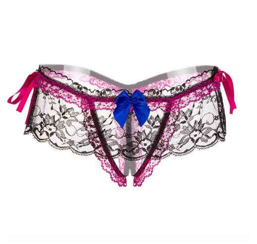 Стрінги з розрізом малинові - розмір універсальний (на резинці),15% нейлон, 85% поліестер Київ - фото 1