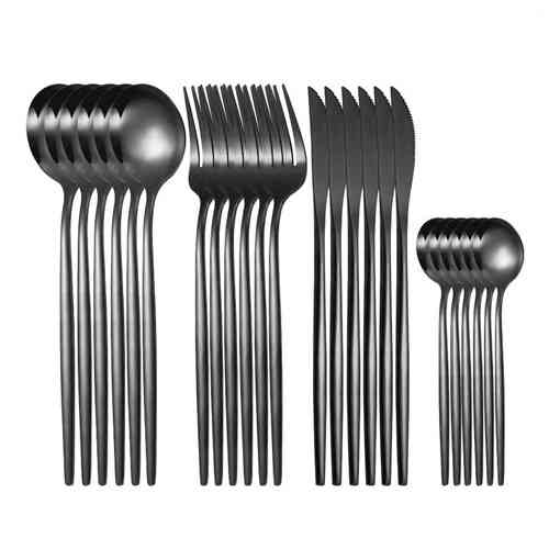 Набір столових приборів 24 предмета, нержавіюча сталь, чорний Вінниця