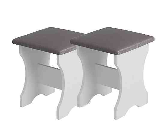 Две табуретки (комплект 2 шт) 35х35х44 см / МС - Белый Львов