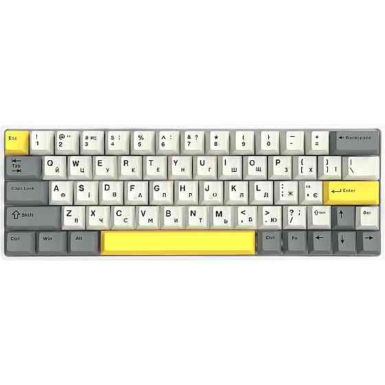 Клавіатура бездротова Epomaker EP64 60% Mulan Switch Hot-Swap (2.4G/BT/USB) RGB UA White (EP64-W-M) Білий Харків