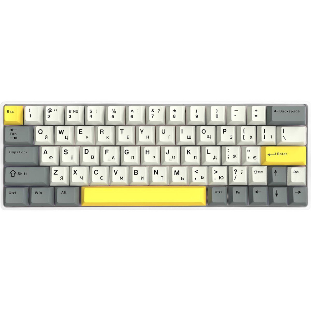 Клавіатура бездротова Epomaker EP64 60% Mulan Switch Hot-Swap (2.4G/BT/USB) RGB UA White (EP64-W-M) Білий Харків - фото 1
