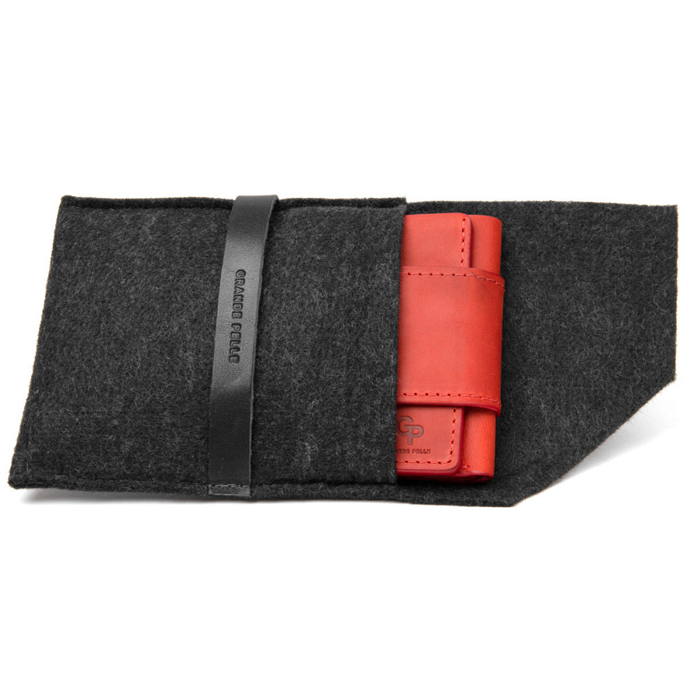 Матове вінтажне портмоне GRANDE PELLE 11459 Червоний Київ - фото 4