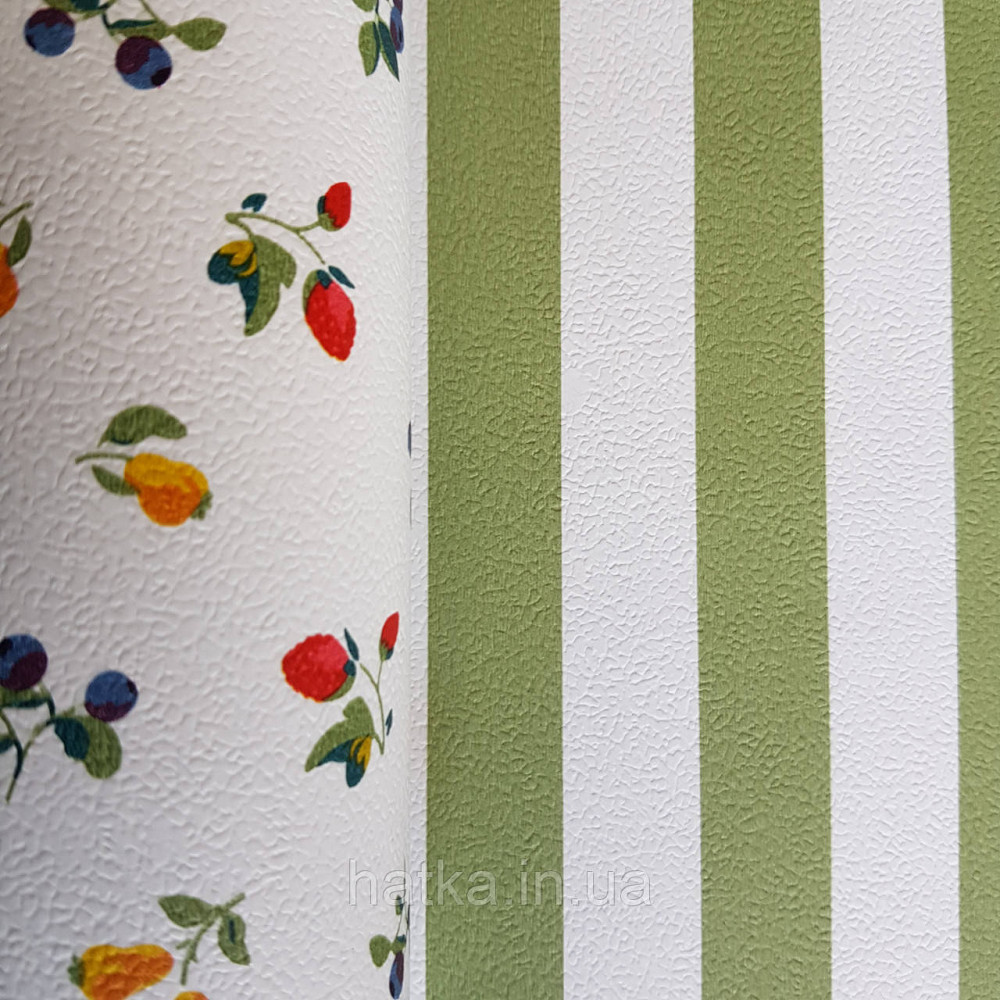 Обои виниловые на флизелине 0.53х10.05 Rasch Textil Petite Fleur 5 полосы зеленые салатовые белые Киев - изображение 2